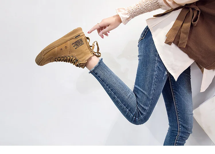 Autumn new high-cut Sneakers female Korean version of the round head side zipper wild women's shoes sports wind ZQ-24