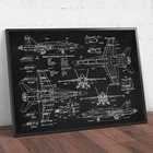 Самолет ВВС F18 Hornet, патентные принты, плакат самолета, схема истребителя, Художественная Картина на холсте, пилот, подарок, домашний декор
