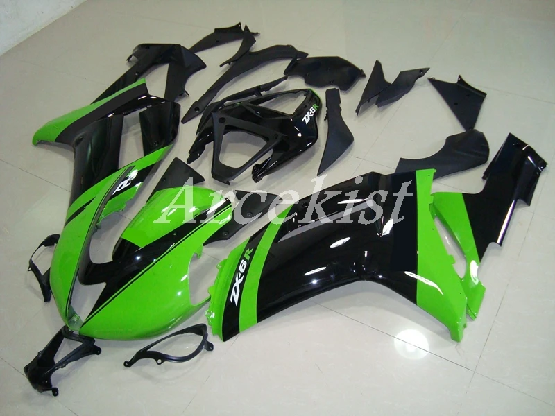 

Новинка из АБС-пластика для мотоцикла весь обтекатели комплект подходит для kawasaki Ninja ZX6R 636 2007 2008 07 08 6R ZX-6R кузов комплект зеленый гоночный вел...