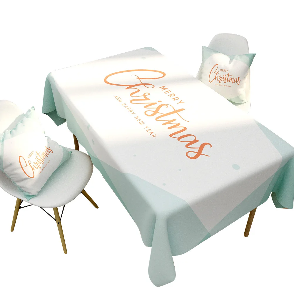 

Nordic Christmas Tablecloth Cartoon Letter Series Cotton Linen Table Cloth Waterproof Home Tablecloth Custom Cross-Border Home