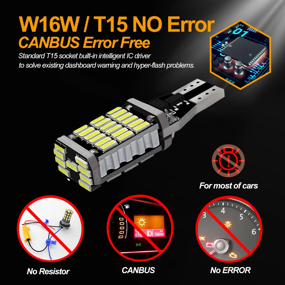Светодиодная лампа Canbus T16 T15 921 W16W для Toyota C-HR Corolla Rav4 Yaris Avensis Camry CHR Auris Hilux резервные