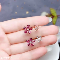 kjjeaxcmy boutique jewelry 925 sterling silver inlaid natural garnet gemstone ladies ring support detection fashion