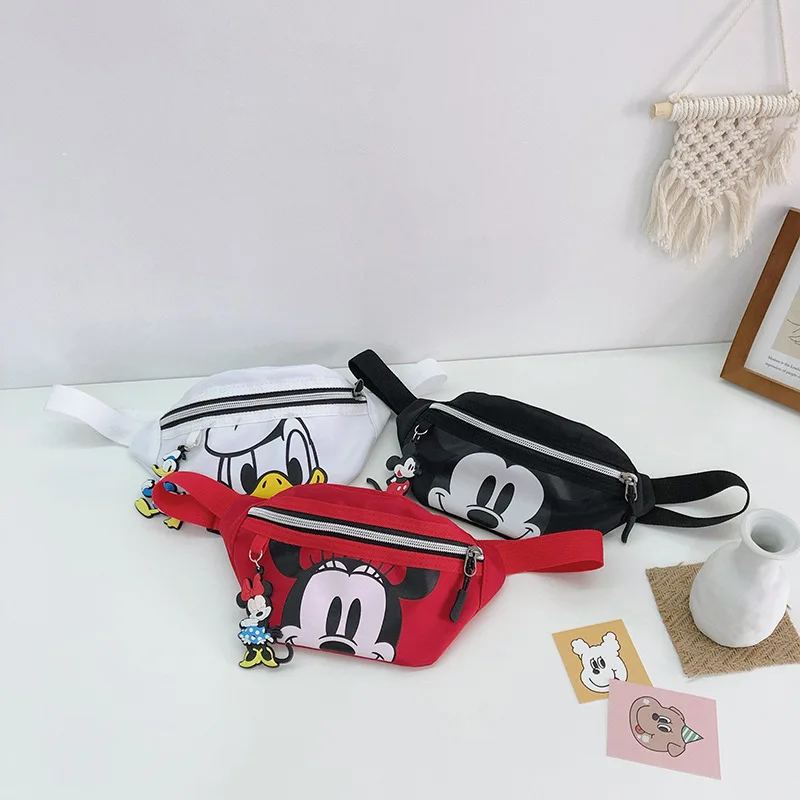 Детская поясная сумка Disney, нагрудная сумка с изображением Микки Мауса, аниме, для мальчиков и девочек, модная нагрудная сумка, кошелек для мо...