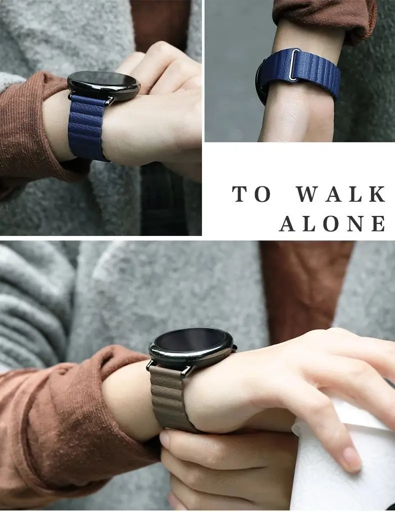 Мягкий ремешок для Samsung Galaxy 42/46 мм Gear s3 watch Active Watch 20 22 из натуральной кожи