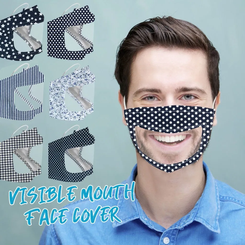 Маска для взрослых с прозрачным окошком видимое выражение глухих и страстных