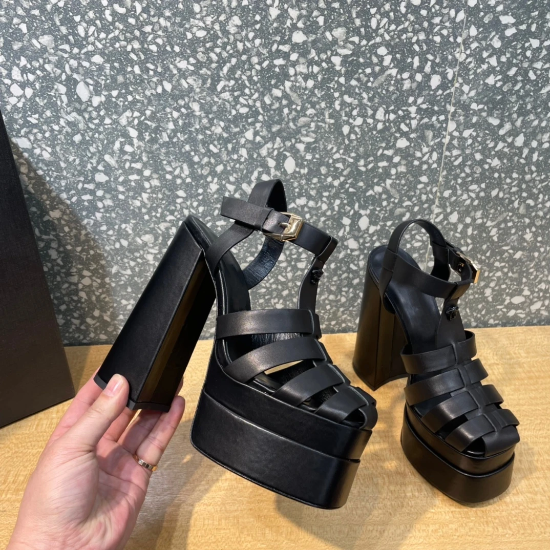 Босоножки женские из натуральной кожи на платформе сандалии с узкими ремешками