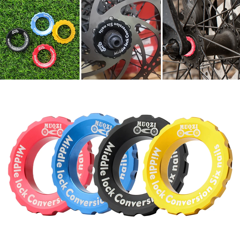 

MTB Bicycle Centerlock 6-Hole Adapter Cover Mountain Bike Hub Center Lock Conversion 6 Bolt Disc Brake Rotor CNC Fine Turning