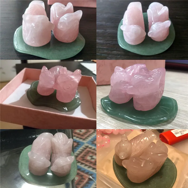 Sunligoo Роза кварц мандарин фигурка утки натуральный драгоценный камень резной