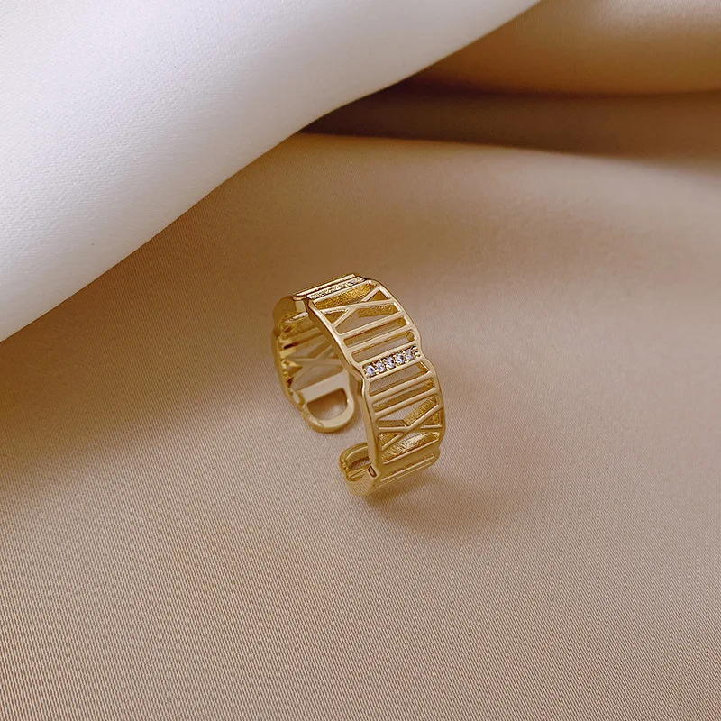 

2021 Korean New Fashion Exquisite Letter Adjustable Senior Rings Temperament Simple Opening Rings Women's Jewelry