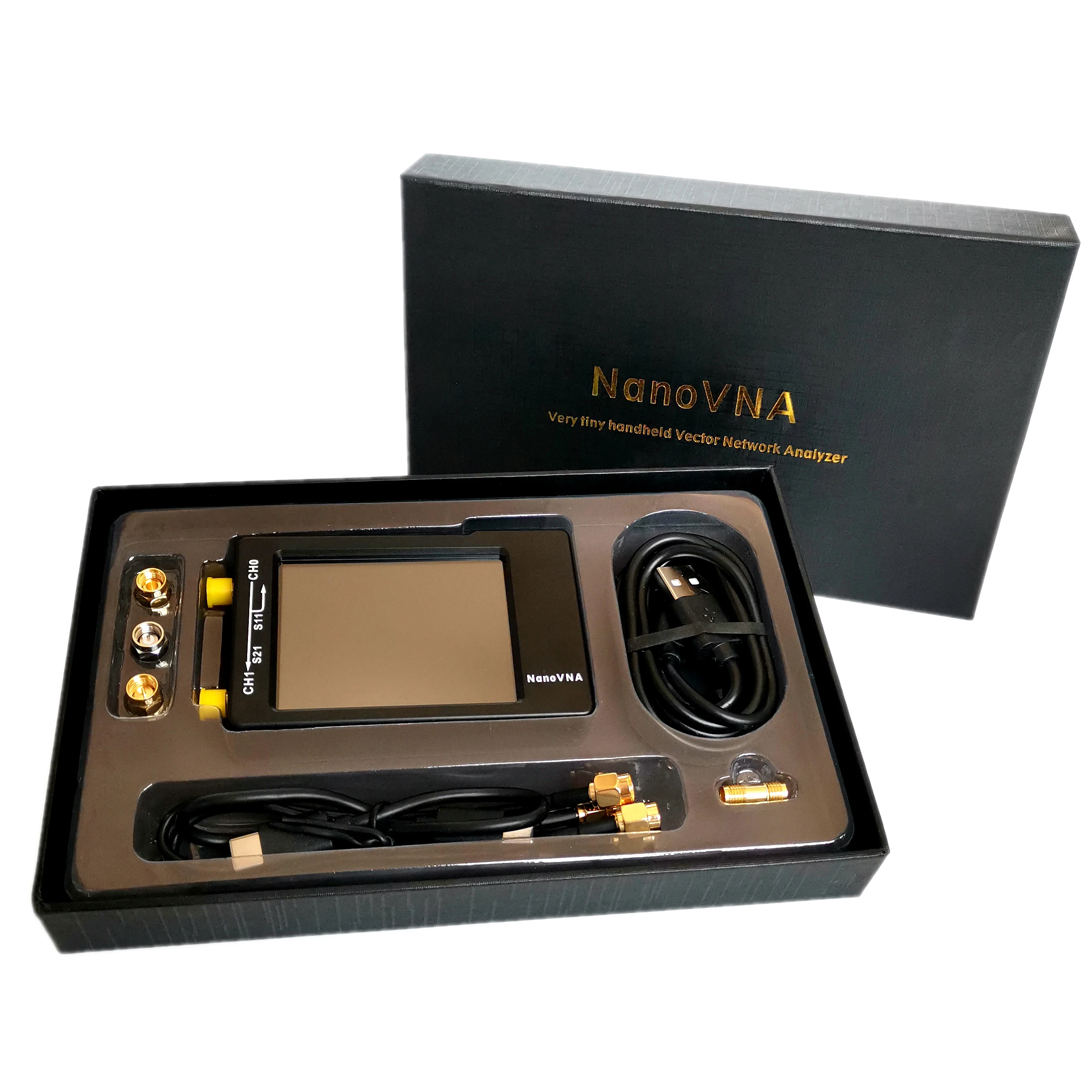 

NanoVNA-H 50KHz~1.5GHz VNA 2.8inch LCD HF VHF UHF UV Vector Network Analyzer Antenna Analyzer + 650MAh Battery + Plastic Case