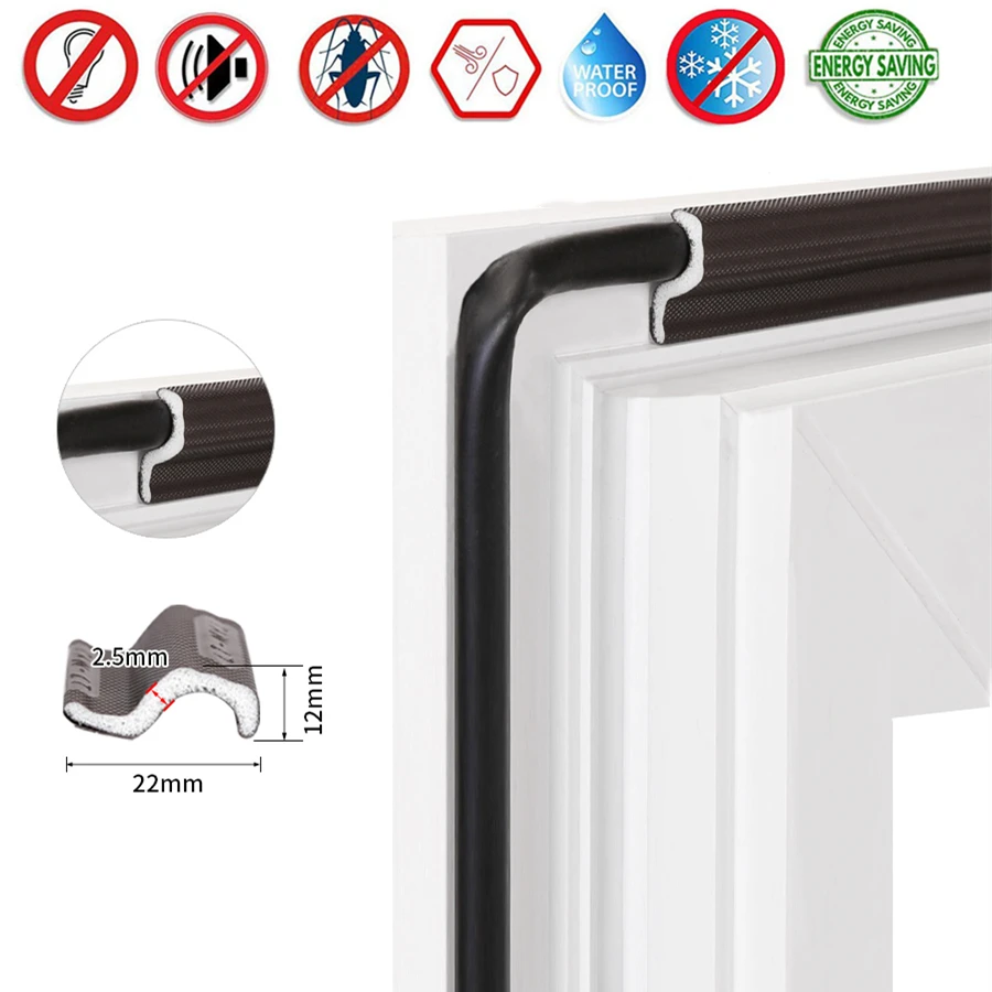 4M-30M Door Window Sealing Strip Soundproof Acoustic Foam Self-adhesive Seal Tape Weather Stripping Strips Weatherstrip Windows |