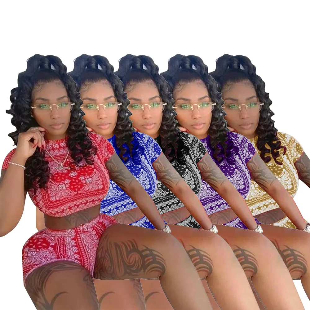 

Женский Байкерский комплект из двух предметов Casaul, рубашка с коротким рукавом и принтом и короткие брюки, спортивный костюм, спортивная оде...