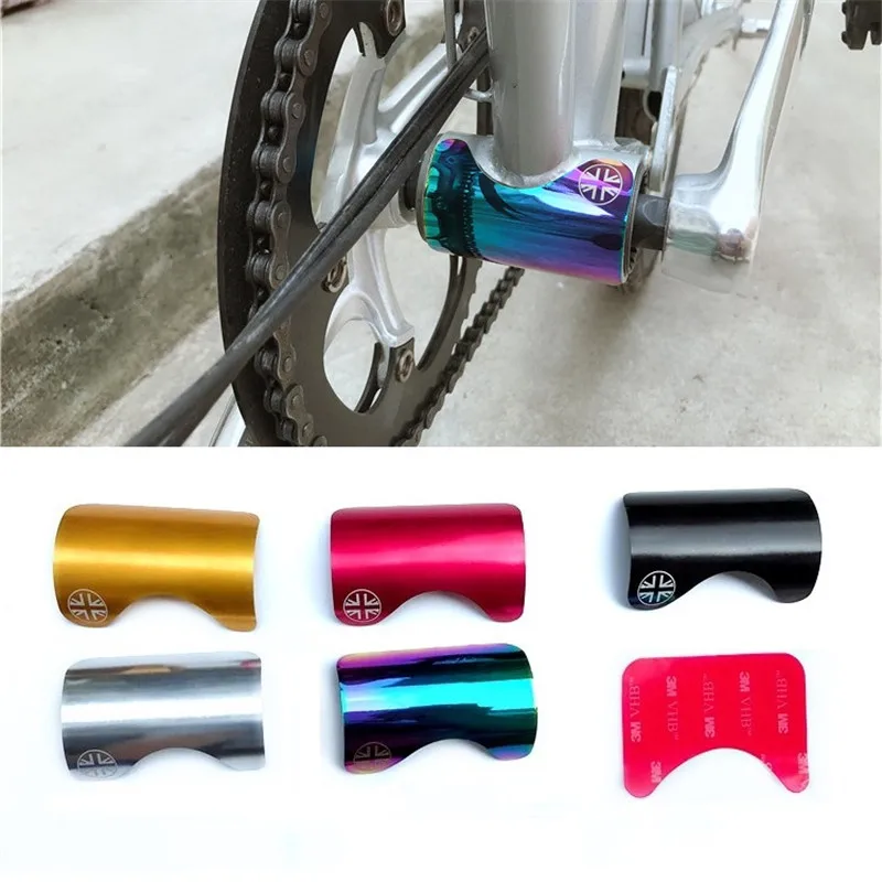 

Bicycle Stickers For Brompton Bike Bottom Bracket Protector Aluminum Alloy Protection Shell Gold Red Silver Black Plating-color