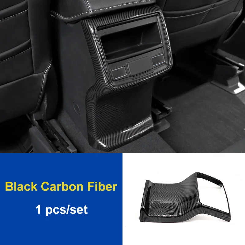 Carbon Fiber Style QHCP Задняя Крышка вентиляционного отверстия ABS рамка для кондиционера из углеродного волокна деревянный подлокотник для кондиционирования воздуха наклейки для Subaru Forester - Название цвета: Carbon Fiber Style