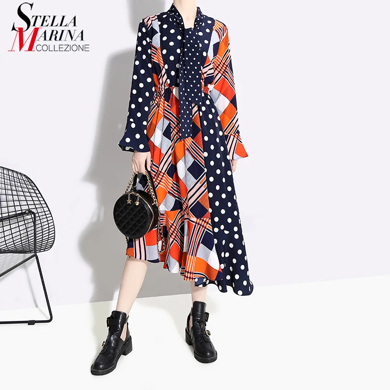 * 2019 женское осеннее красочная заколка в Корейском стиле платье трапециевидной