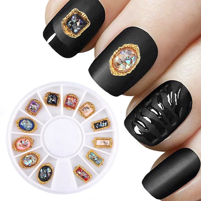 12 дизайн стекло с украшением в виде кристаллов пламени AB Стразы камни из сплава