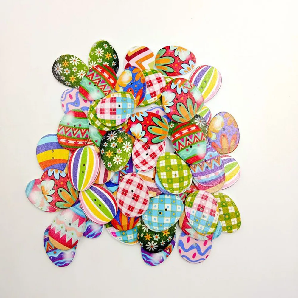 100 шт. деревянный фотографический фон с пасхальными яйцами на пуговицах одежда