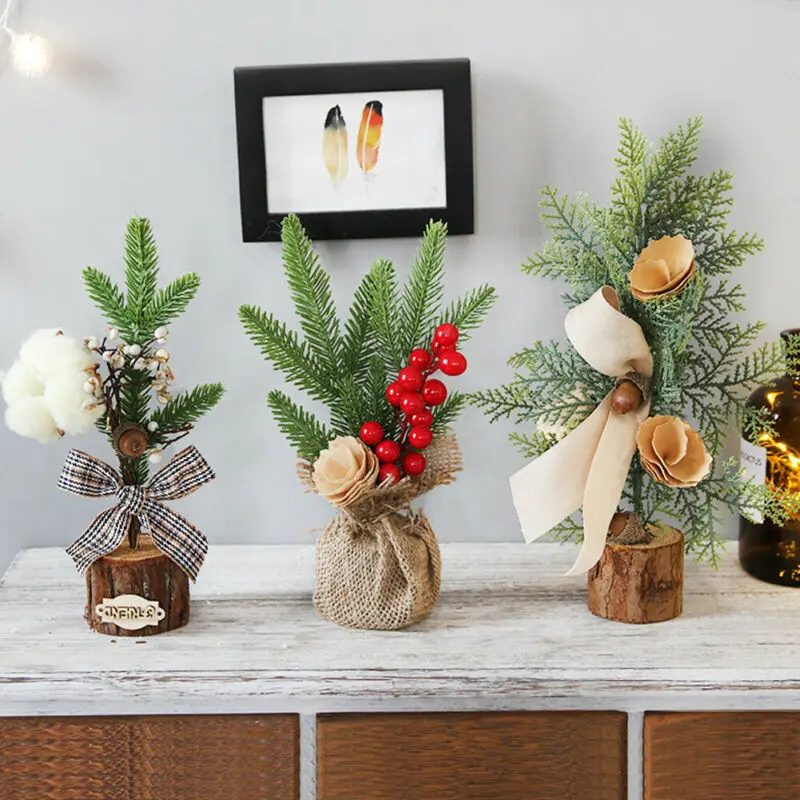 Настольная Рождественская сосна мини-Снежная маленькая елка украшение 25 см