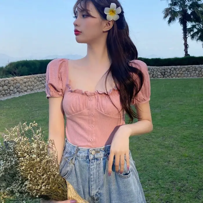 Luck A женские летние топы блузки черные белые укороченные Сексуальная Блузка с