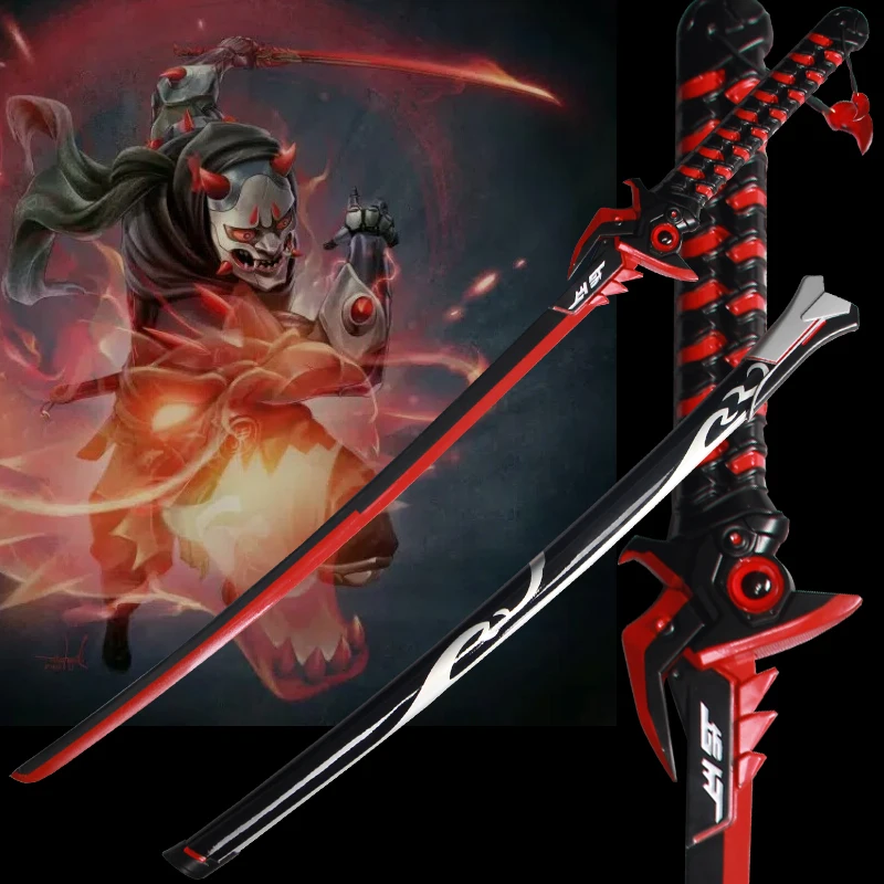 Для игры OW Genji's sword Аниме Косплей мечи из углеродистой стали красное лезвие катаны самурая реквизит без острых готовых поставки/