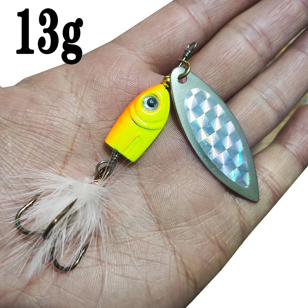 Rotating Spinner Fishing Lure 2.1-15gSpoon Sequins Metal Hard Bait Treble Hooks Wobblers Bass Pesca Tackle | Спорт и развлечения