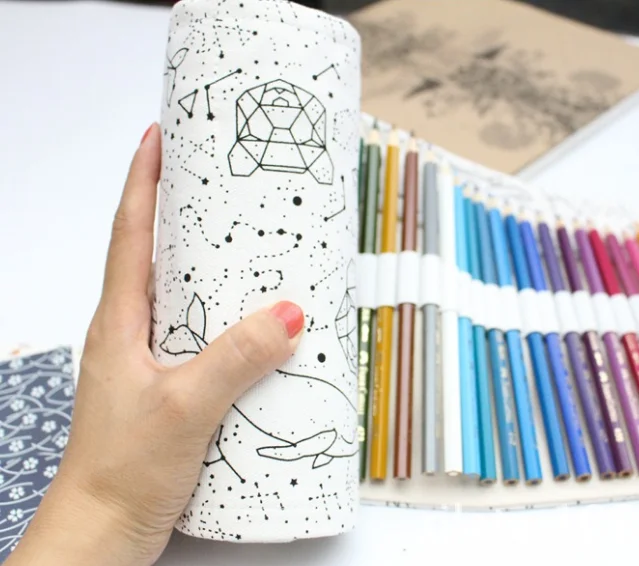 Простой и портативный чехол для карандашей с 36/48 отверстиями большим созвездием