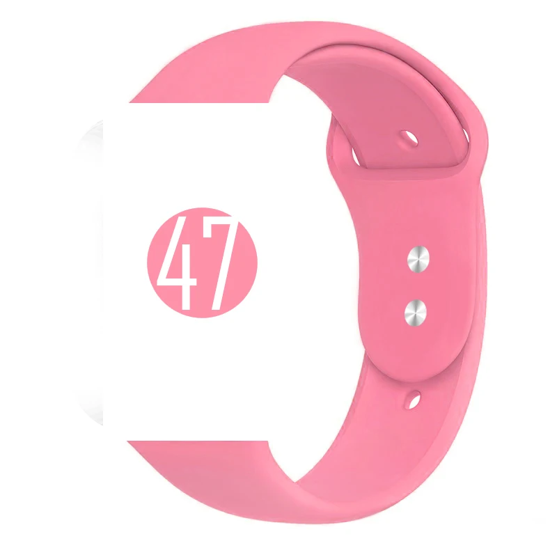 47 Цветной мягкий силиконовый спортивный ремешок для Apple Watch Series 5 4 3 2 1 38 мм 42 мм резиновый ремешок для часов iWatch 5 4 40 мм 44 мм - Цвет ремешка: 47