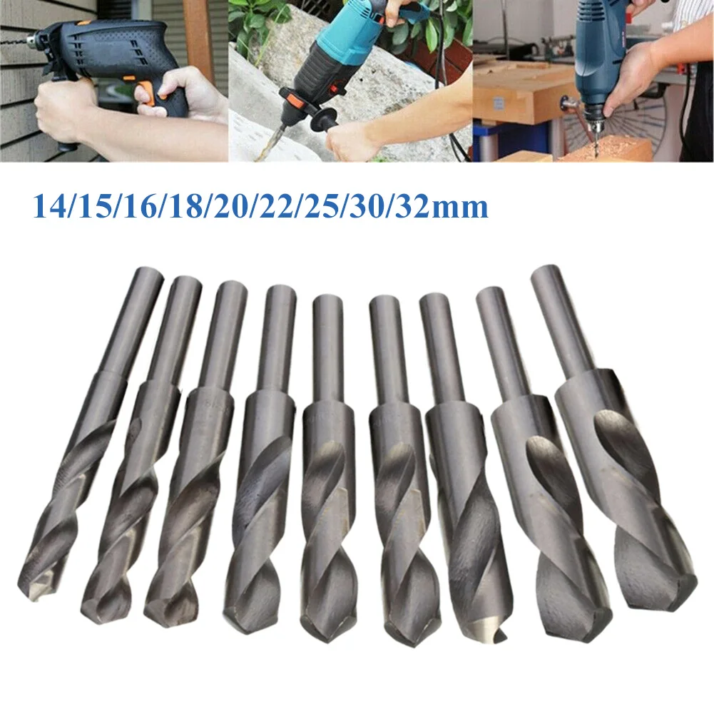 

HSS Reduced Shank Drill Bit Silver 14-32mm Diameter Round Shank High Speed Steel