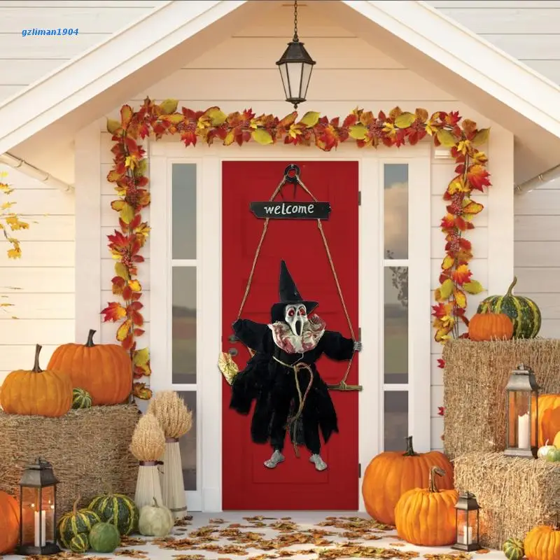 P15D страшный Хэллоуин подвесной скелет призрак с жутким криком светящиеся