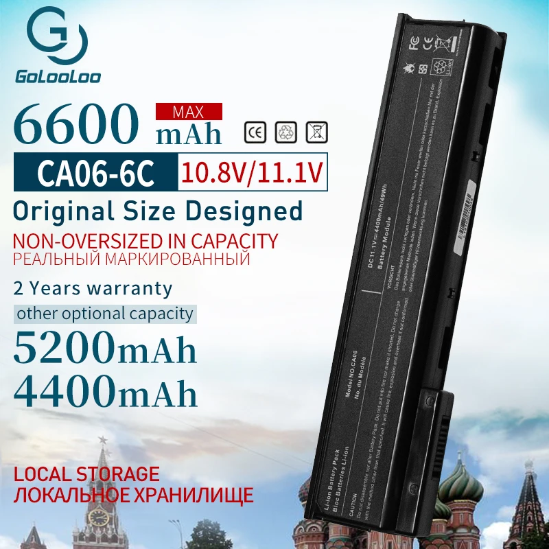Gololoo 10 8 В 6 ячеек Аккумулятор для ноутбука HP ProBook 650 CA06 640 645 655 G1 G0 CA09 CA06XL HSTNN-DB4Y HSTNN-LB4X |