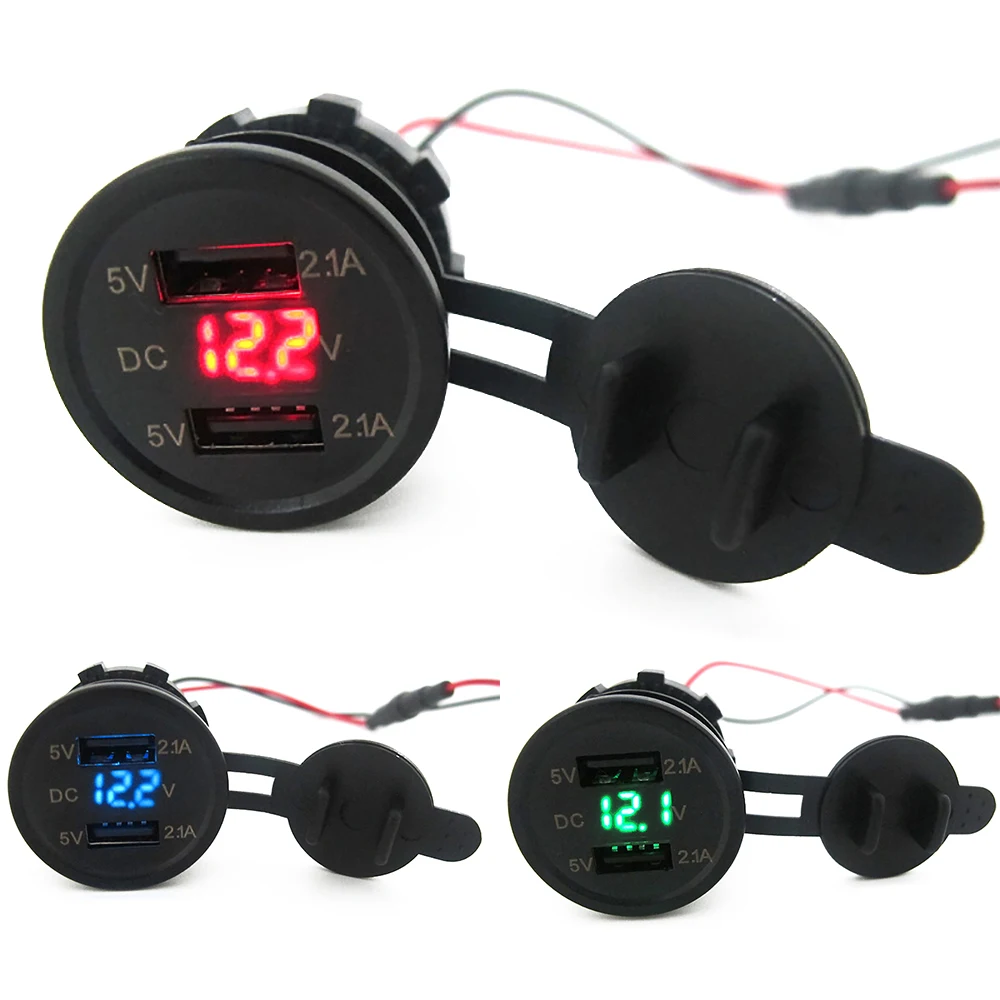 Для мотоциклов и автомобилей Зарядное устройство гнездо 2.1A Универсальный