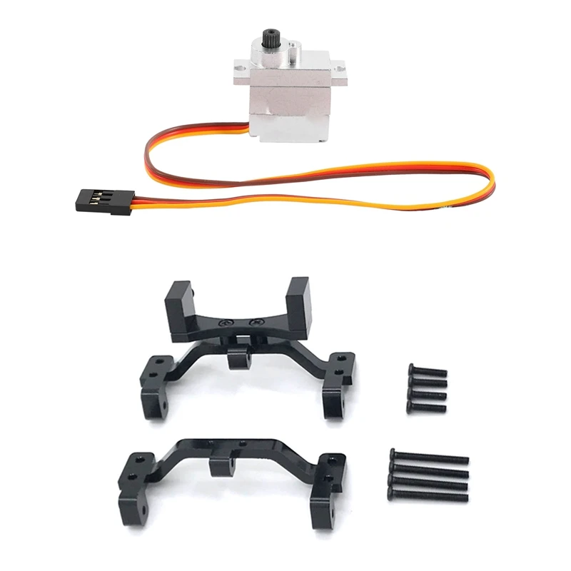 

for Gear Servo + Metal Arm for MN D90 D91 WPL B1 B14 B16 B24 C14 & Metal Pull Rod Base Seat & Axle Up Servo Bracket