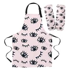 Глаз проведенными линиями черные ресницы фартук Кухня бытовой уборки сарафан дом Пособия по кулинарии фартук Кухня женские фартуки