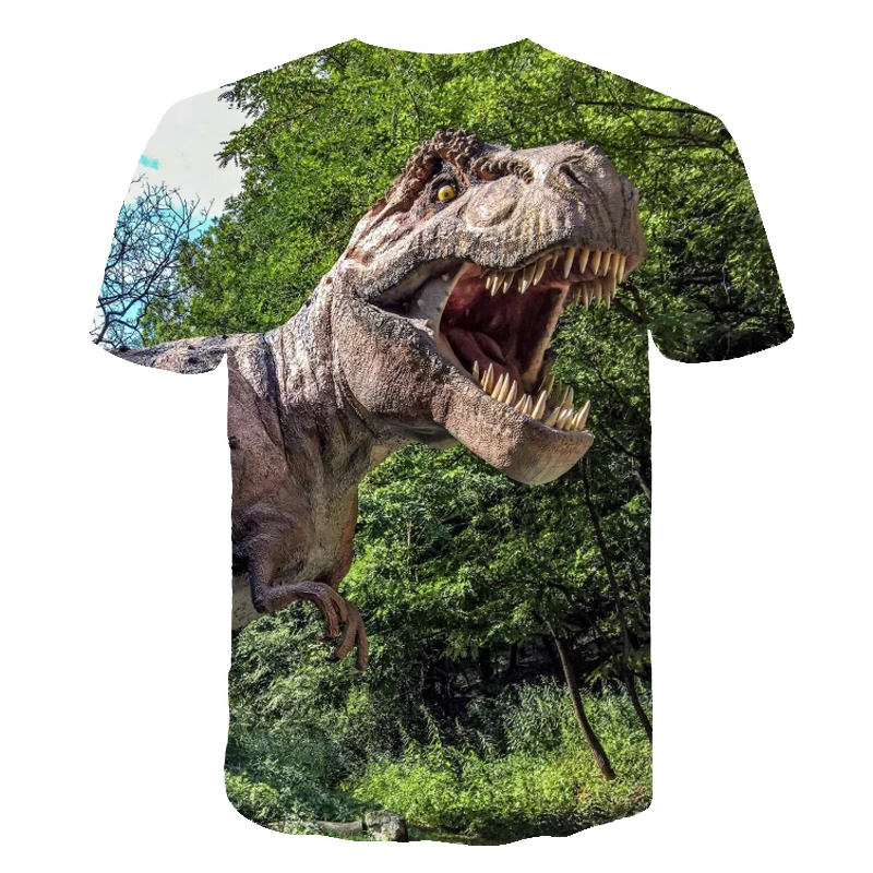 

New 3D Printing Jurassic World Dinosaur Party T Shirt Boys Girls Hiphop Individuality Tops t-shirt 4-14T Children Summer Clothes
