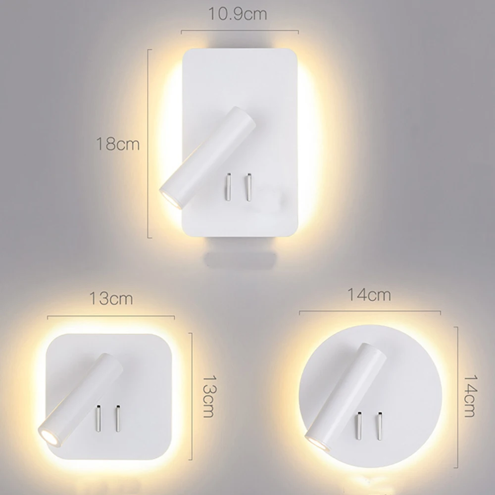 

Creative Wall Lamp Bedside Lamp Bedroom Fashion Decoration Simple Personality Hotel Wall With Switch Spotlights Reading Lamps