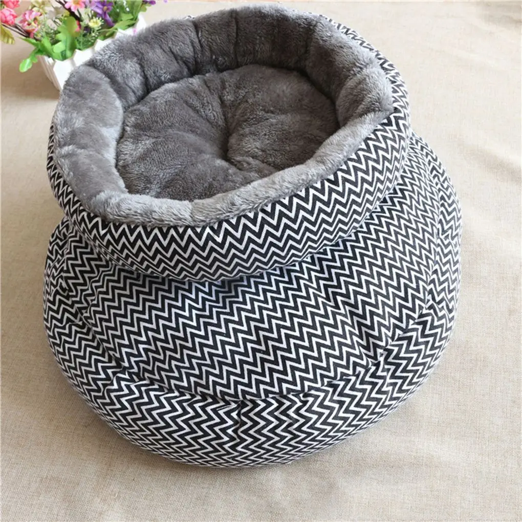 

FangNymph Pet Cushion Bed For Autumn Winter Plush Nest Soft Small Dog Sofa Kennel Animal Household Indoor Round Dog Warm Mat Hot