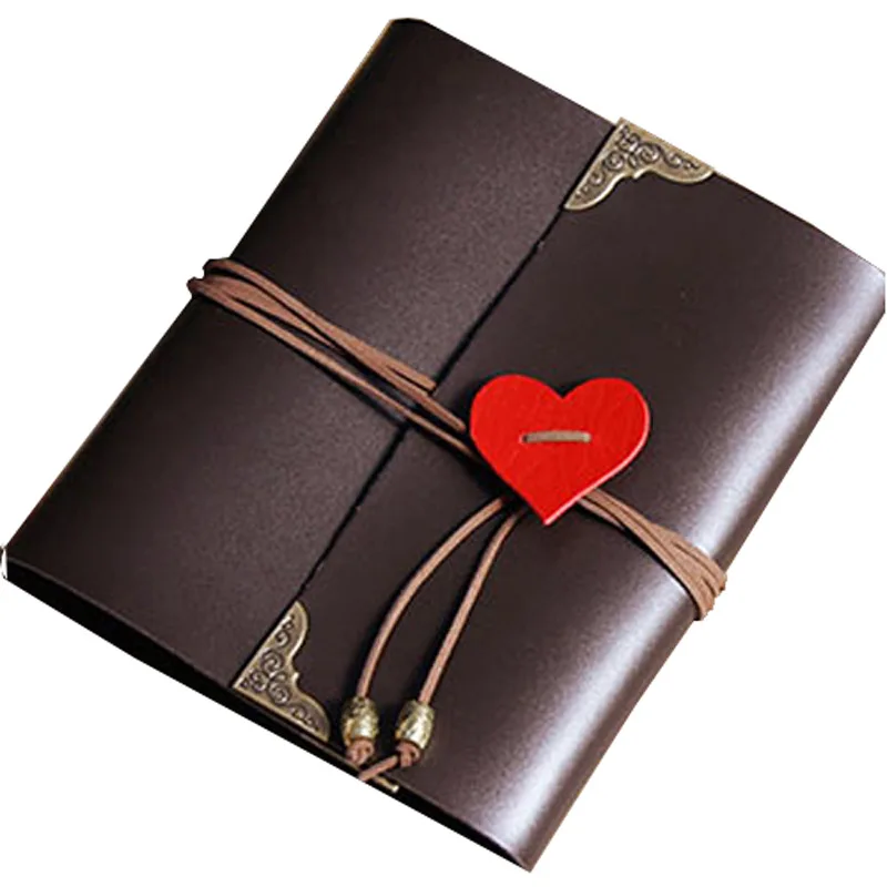 18cm coffee Из искусственной кожи 30 черных бумажных листов, открытки, тема любви, свадебный альбом ручной работы, винтажный фотоальбом для скрапбукинга - Цвет: 18cm coffee