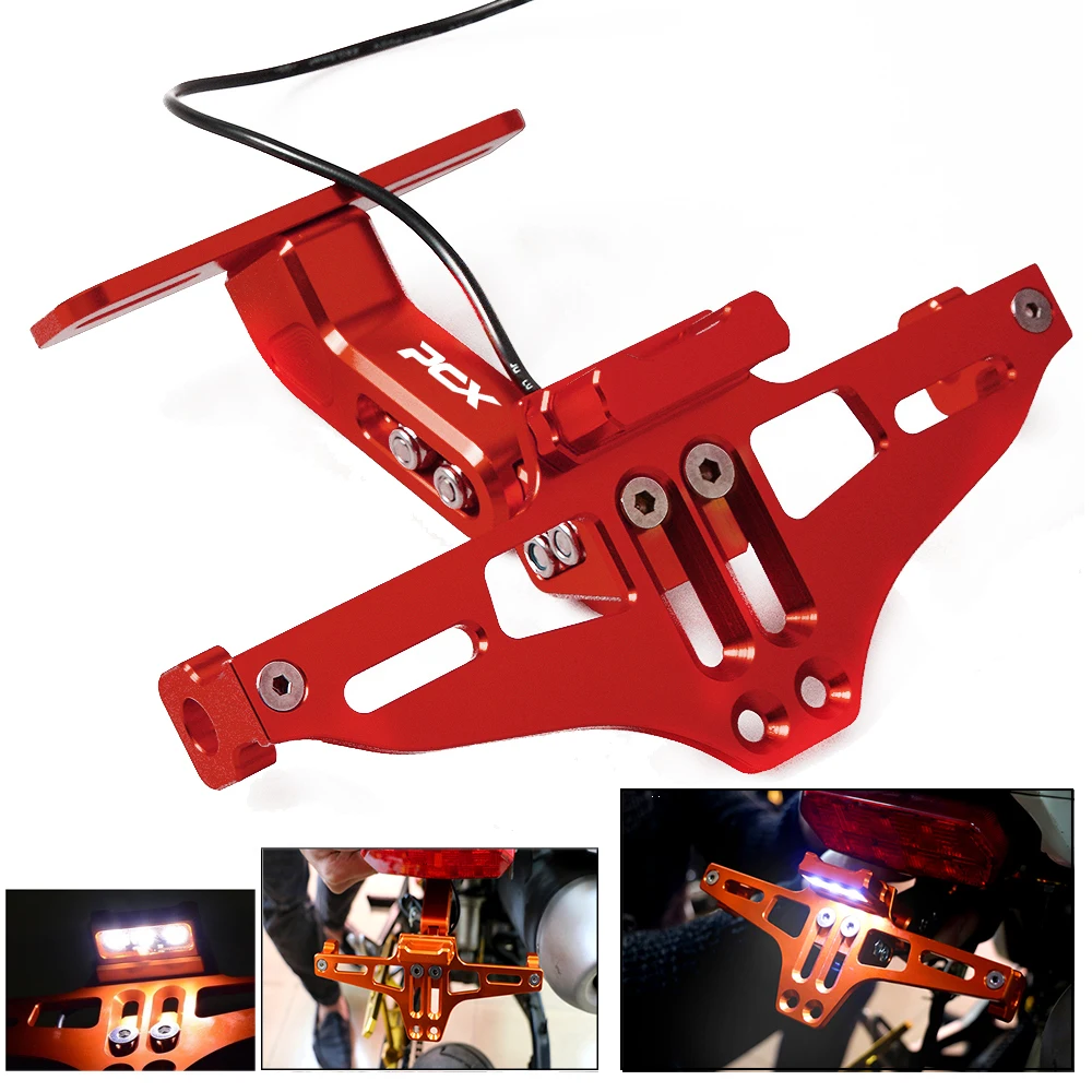 

For HONDA PCX 125 PCX 150 PCX125 PCX150 2017 2018 2019 Motorcycle Adjustable Bracket Licence Plate Holder Frame Number Plate