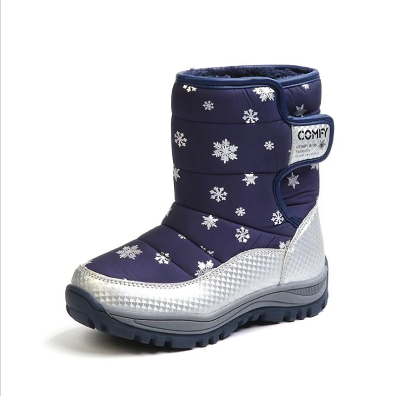 Мягкие детские сапоги для снежной погоды средней длины мальчиков и девочек