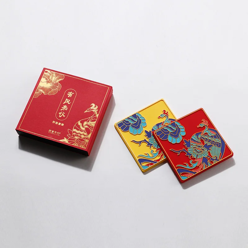 Винтажный коврик для стола изоляция силиконовых чашек нескользящий красный