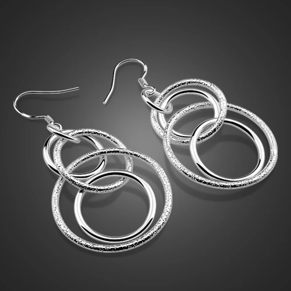 Женские длинные серьги кисточки из 100% серебра 925 пробы большие круглые подвески