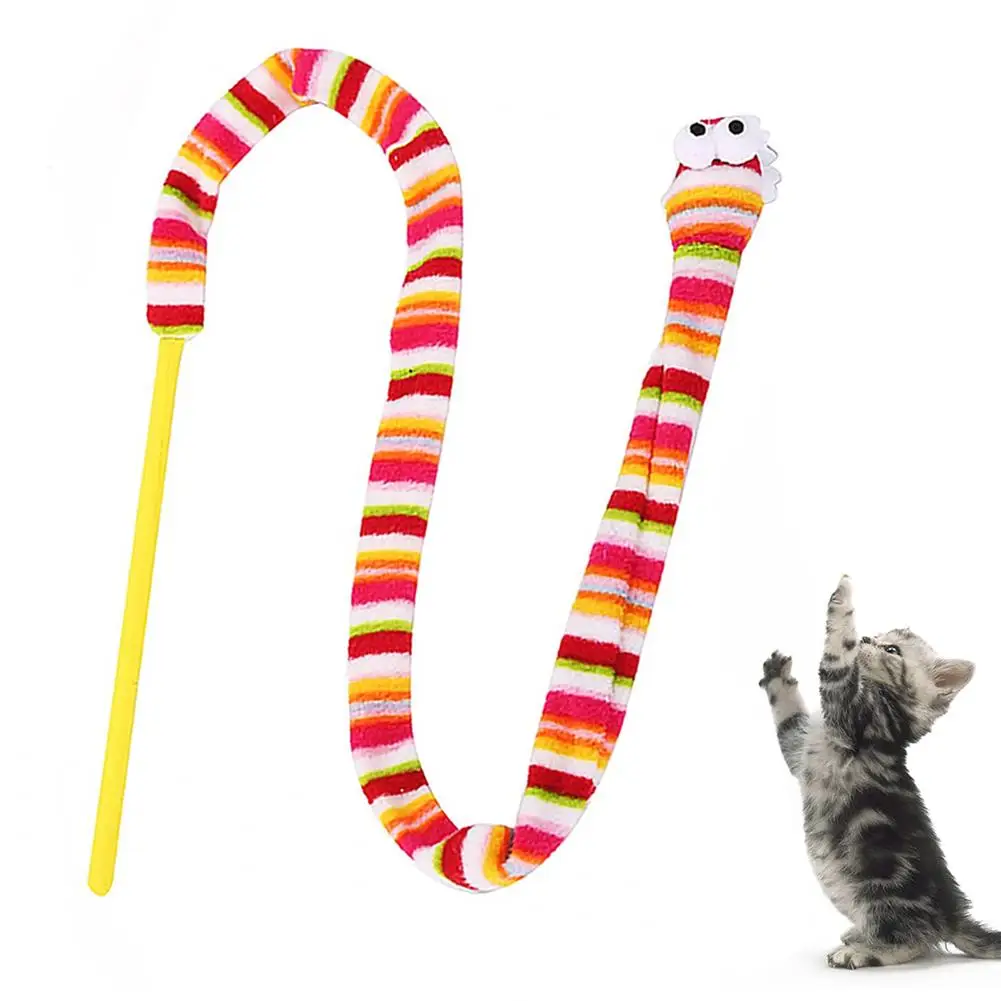 Игрушка для домашних животных кошек забавная мягкая плюшевая змеиная палочка