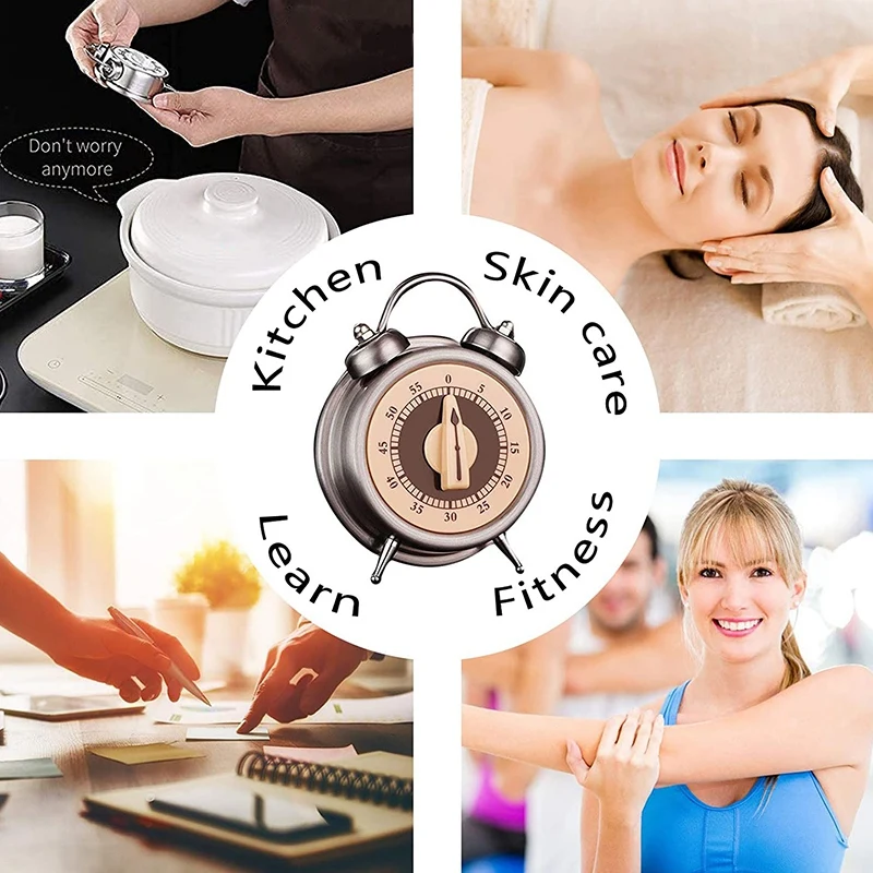 Кухонный таймер SSGP механический визуальный из нержавеющей стали для детей