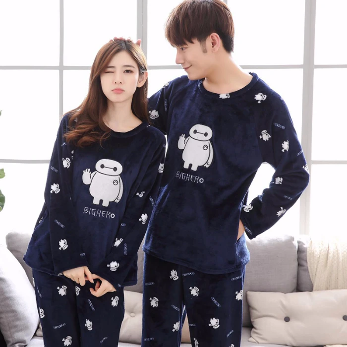 2020 Пижама для влюбленных женская и мужская плюшевая теплая осенне-зимняя плотная
