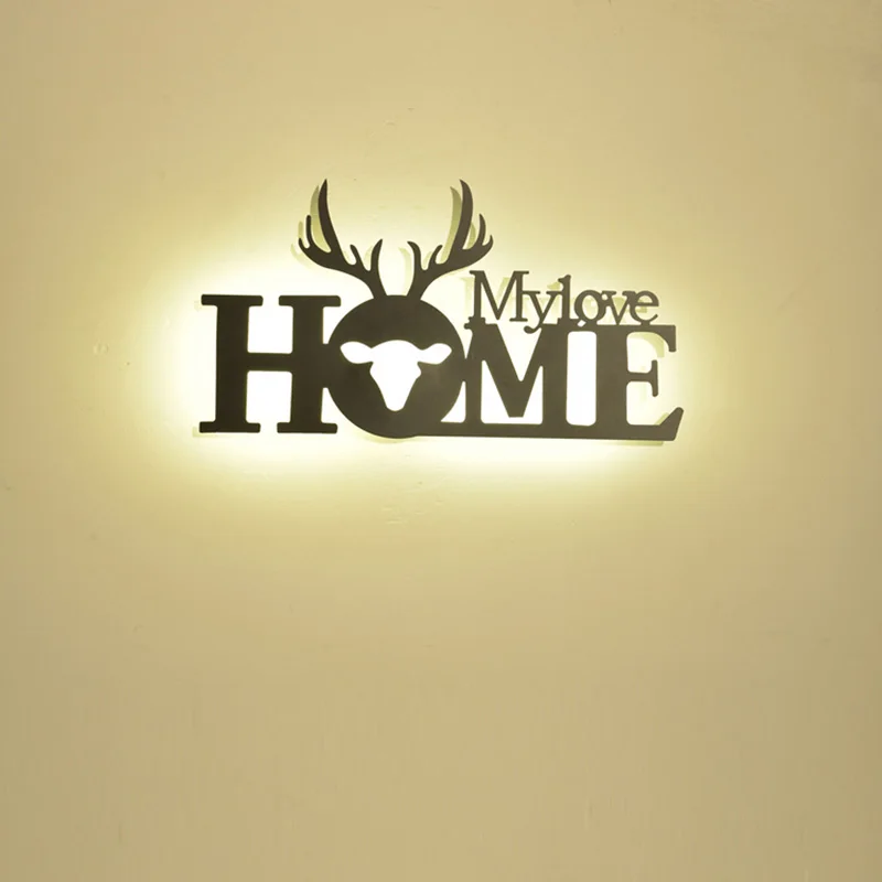 

wall lamp bedroom Simplicity living room Creativity letter family personality led room Bedside lamp wall light decoration