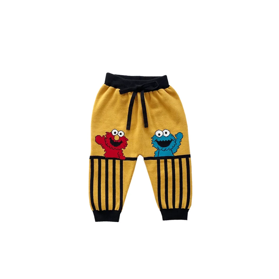 Цвет: желтый Tonytaobaby/осенне-зимняя одежда; Новая детская одежда; милые повседневные трикотажные шерстяные брюки для мальчиков и девочек - Цвет: Цвет: желтый