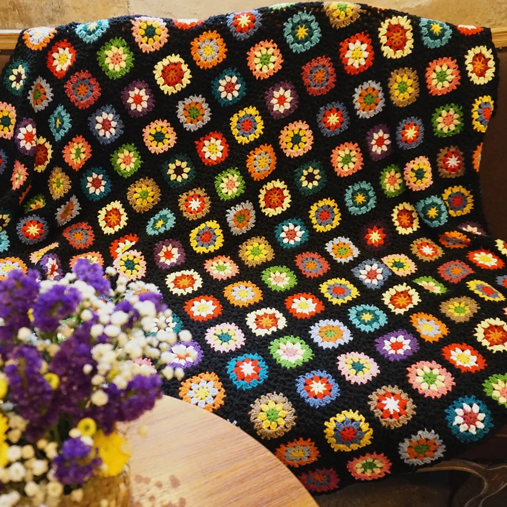 Ручная работа оригинальное вязаное крючком афганское одеяло ручная подушка