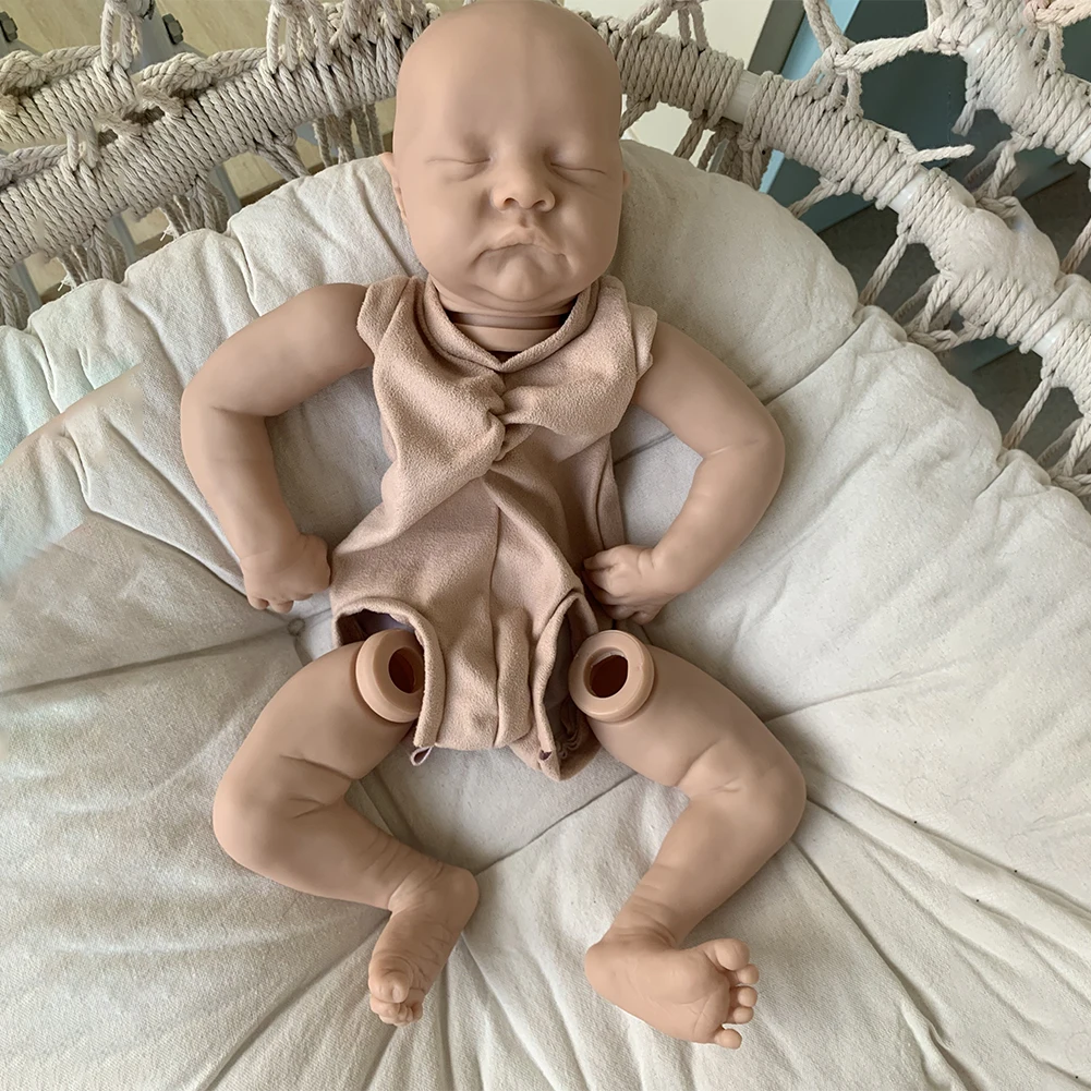 

21inch Gift Reborn Doll Kit Soft Silicone Cloth Body Non Toxic Unfinished Head Limbs Movable Cute DIY Role Playing Simulation