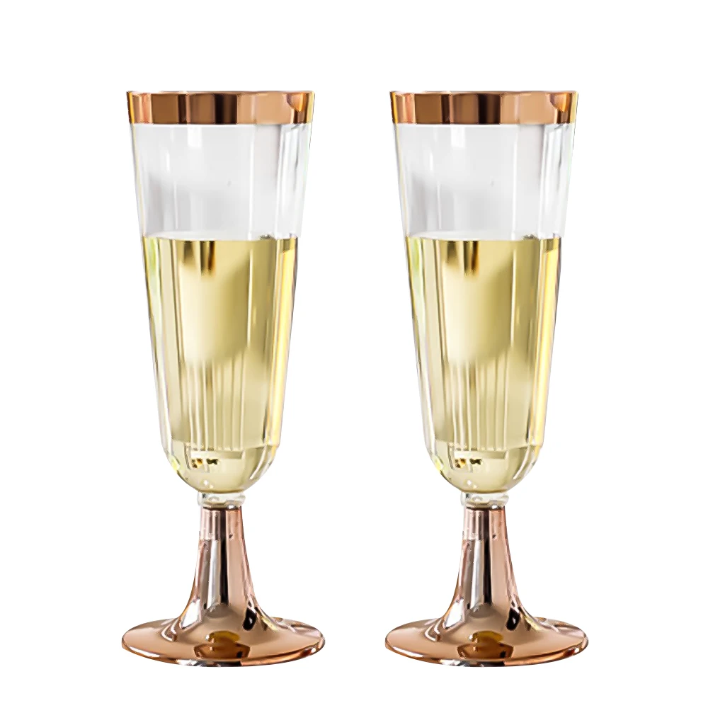 6 шт эфирные золотые флейты для шампанского одноразовые чашки пластиковые
