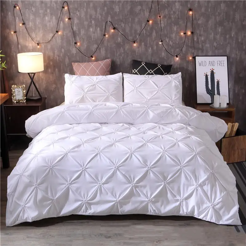 

40 Duvet Cover Set Pinch Pleat 2/3pcs Twin/Queen/King Size Bedclothes Bedding Sets Luxury Home Hotel Use(no filling no sheet)